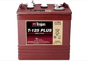 TROJAN T-125 6V Flooded Lead Acid Battery Golf Cart Battery
