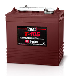 Trojan T-105 Golf Cart Battery free delivery to most locations in the lower 48 States*.