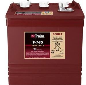 Trojan T-145 6V Flooded Lead Acid Battery Golf Cart Battery AERIAL WORK PLATFORM